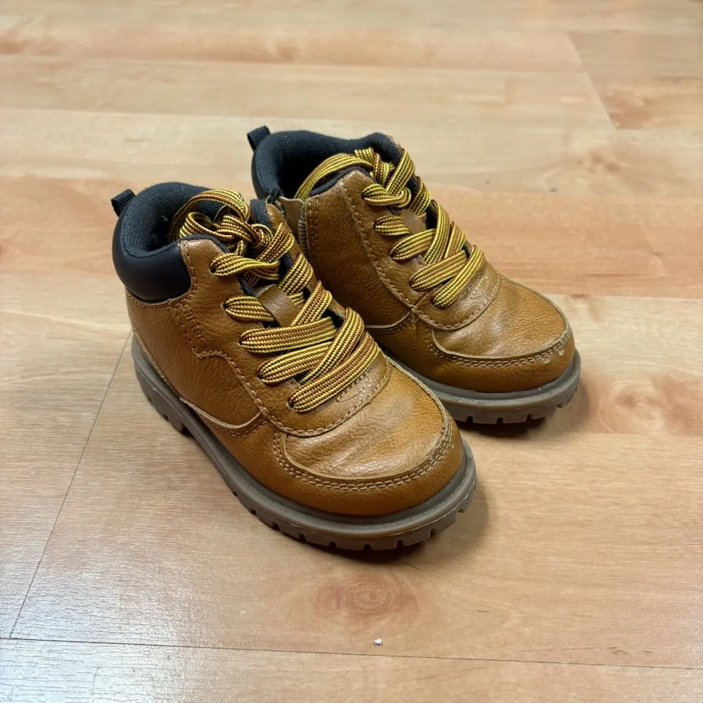 Carters Classic Tan Boston Lace Up Work Boot Toddler 7